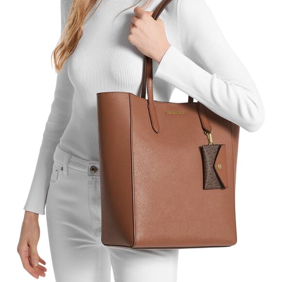 Michael Kors Vincent Large Saffiano Leather Brown Tote Bag With Card Case NWT - Picture 15 of 15